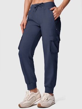 Outdoor Sports Lightweight Cargo Joggers Pants Navy Small NWT